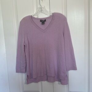 Peck & Peck Luxury 100% cashmere 2-ply lilac colored, Medium